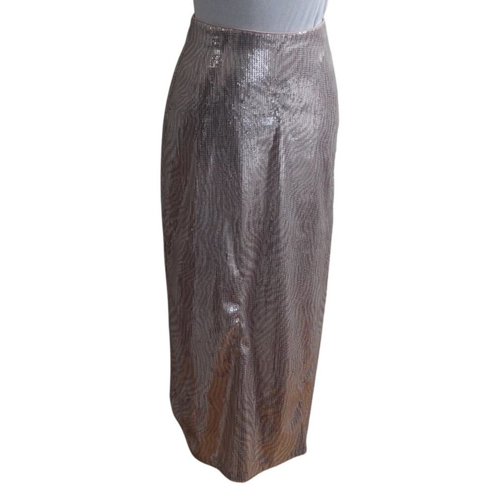 Michael Kors Blush Sequin Midi Skirt XS Party Holiday Going Out EUC